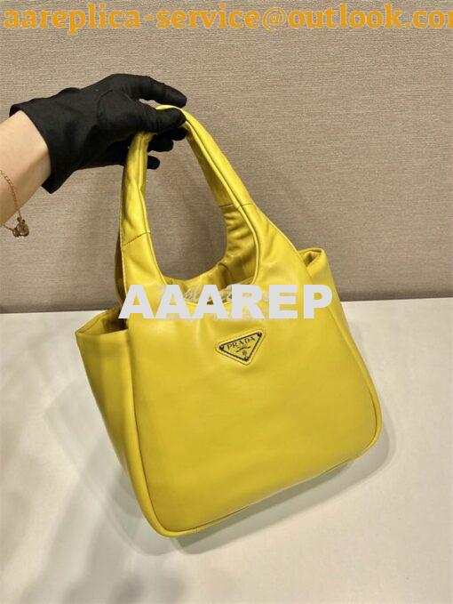 Replica Prada Medium padded Prada Soft yellow nappa leather bag 1BG413 3