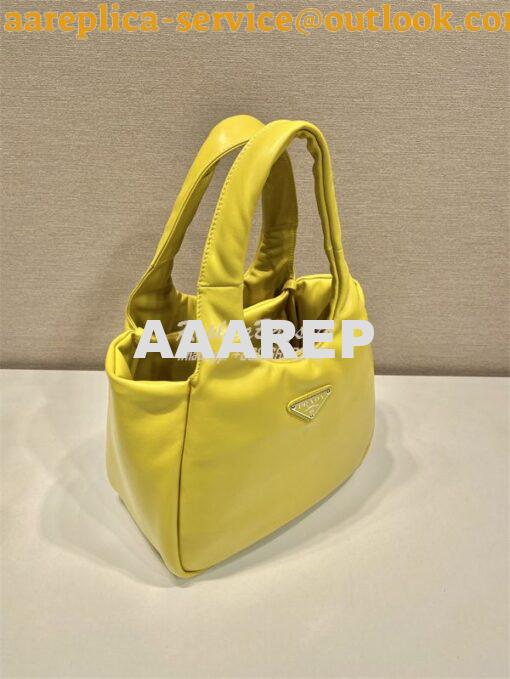 Replica Prada Medium padded Prada Soft yellow nappa leather bag 1BG413 4