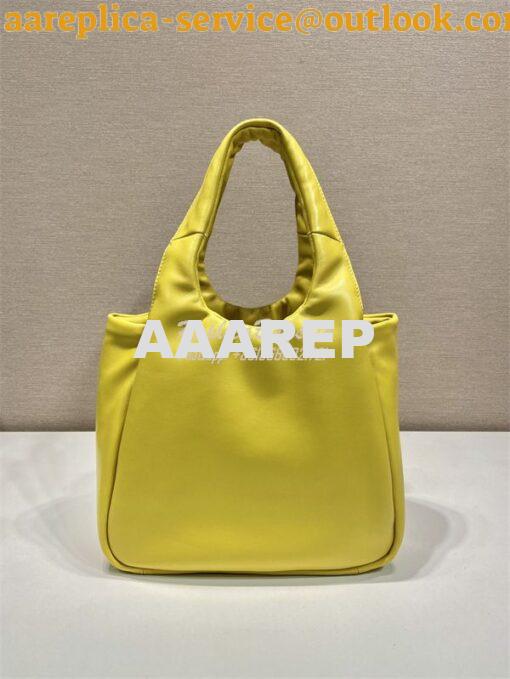 Replica Prada Medium padded Prada Soft yellow nappa leather bag 1BG413 5