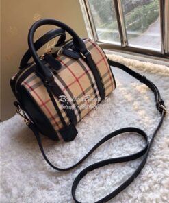 Replica Burberry The Small Alchester In Horseferry bowling bag black 2