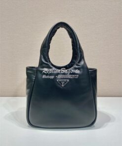 Replica Prada Medium padded Prada Soft black nappa leather bag 1BG413 2