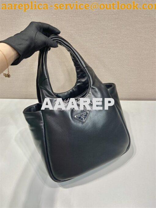 Replica Prada Medium padded Prada Soft black nappa leather bag 1BG413 3