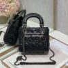 Replica Dior Large Flap Cover Lady Dior Bag in All Black Lambskin Cann 11