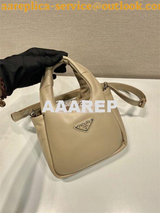 Replica Prada Small padded Prada Soft beige nappa-leather bag 1BA359 2