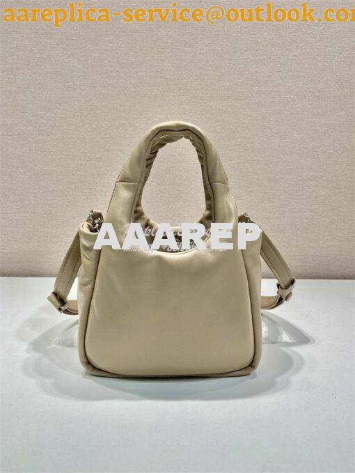 Replica Prada Small padded Prada Soft beige nappa-leather bag 1BA359 4