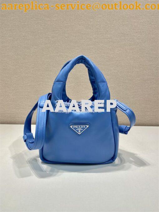 Replica Prada Small padded Prada Soft blue nappa-leather bag 1BA359