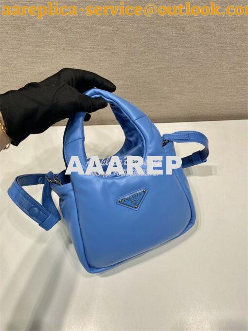 Replica Prada Small padded Prada Soft blue nappa-leather bag 1BA359 2