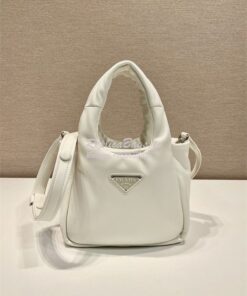 Replica Prada Small padded Prada Soft white nappa-leather bag 1BA359