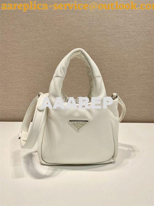 Replica Prada Small padded Prada Soft white nappa-leather bag 1BA359