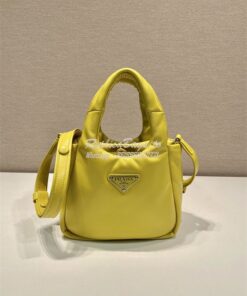 Replica Prada Small padded Prada Soft yellow nappa-leather bag 1BA359