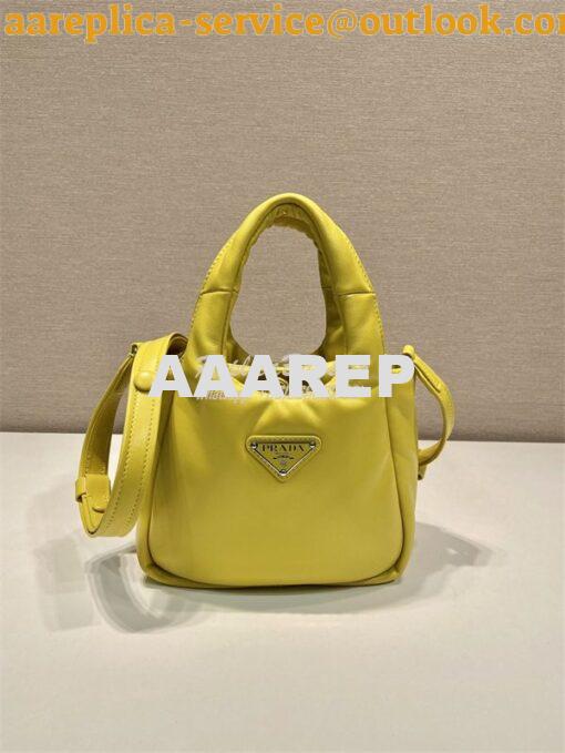 Replica Prada Small padded Prada Soft yellow nappa-leather bag 1BA359