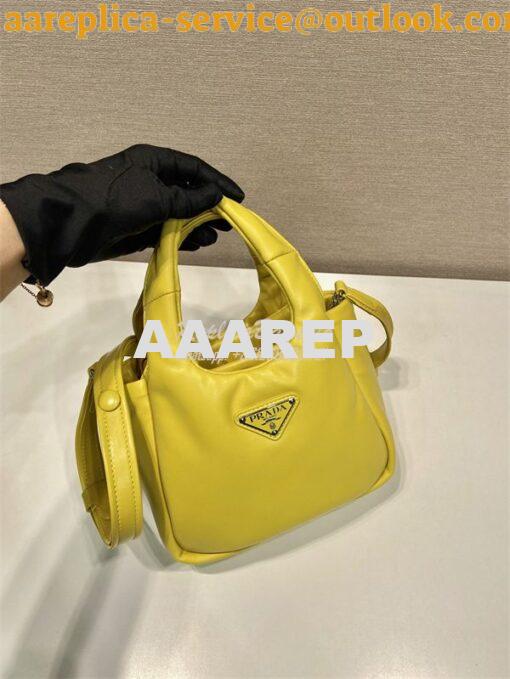 Replica Prada Small padded Prada Soft yellow nappa-leather bag 1BA359 2