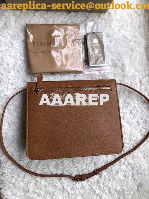 Replica Burberry Small Leather and House Check Crossbody Bag Tan