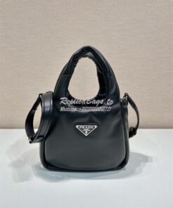 Replica Prada Small padded Prada Soft black nappa-leather bag 1BA359