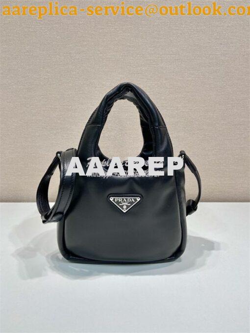 Replica Prada Small padded Prada Soft black nappa-leather bag 1BA359