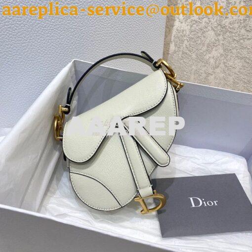 Replica Dior Micro Saddle Bag Latte Goatskin S5662