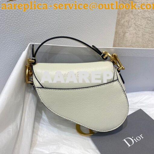 Replica Dior Micro Saddle Bag Latte Goatskin S5662 6