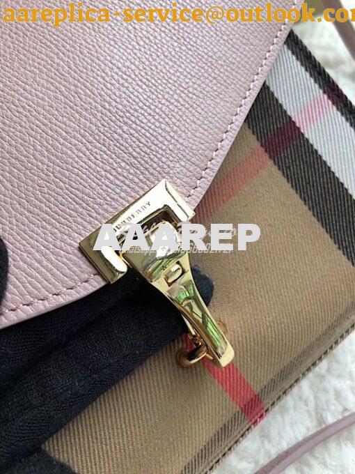 Replica Burberry Small Leather and House Check Crossbody Bag Pink