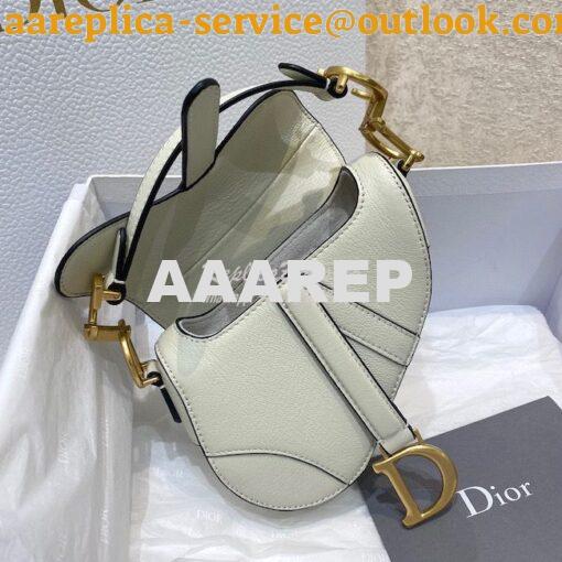 Replica Dior Micro Saddle Bag Latte Goatskin S5662 7