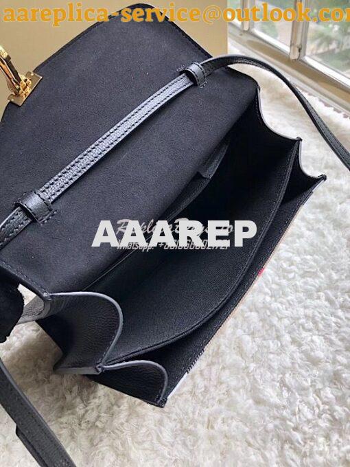 Replica Burberry Small Leather and House Check Crossbody Bag Black 6