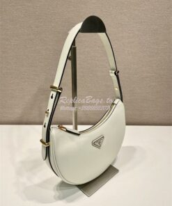 Replica Prada White Leather Moon shoulder bag 1BC194 2