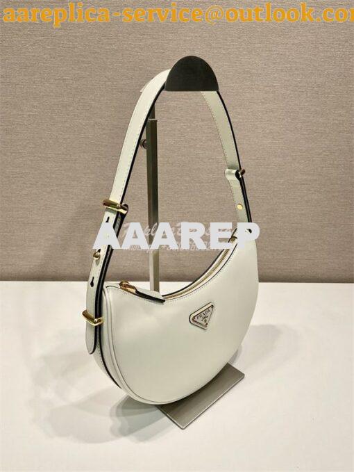 Replica Prada White Leather Moon shoulder bag 1BC194 2