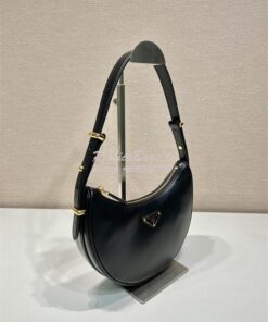 Replica Prada Black Leather Moon shoulder bag 1BC194 2