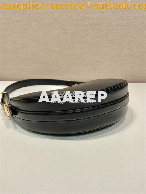 Replica Prada Black Leather Moon shoulder bag 1BC194 5