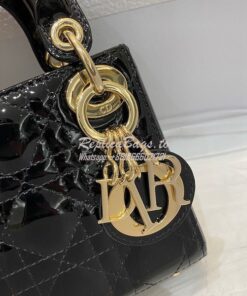 Replica Micro Lady Dior Bag Black Patent Cannage Calfskin S0856 2