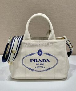 Replica Prada Canapa 2way Hand tote bag 1BG439 white