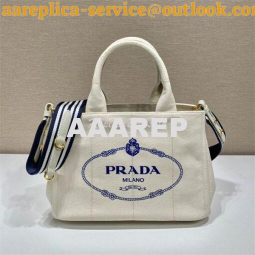 Replica Prada Canapa 2way Hand tote bag 1BG439 white