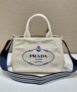 Replica Prada Canapa 2way Hand tote bag 1BG439 white 2