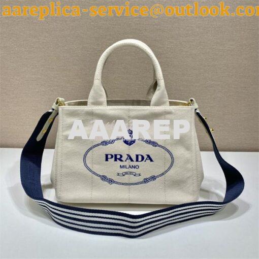 Replica Prada Canapa 2way Hand tote bag 1BG439 white 2