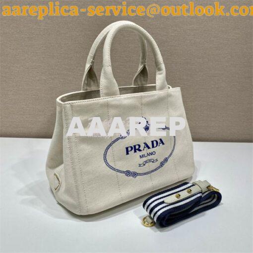 Replica Prada Canapa 2way Hand tote bag 1BG439 white 3