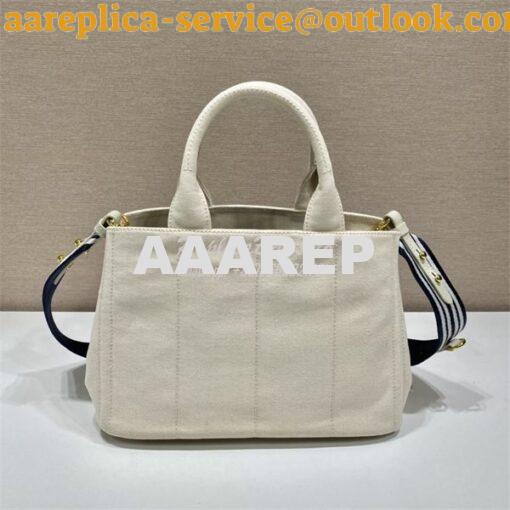 Replica Prada Canapa 2way Hand tote bag 1BG439 white 4