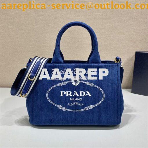 Replica Prada Canapa 2way Hand tote bag 1BG439 Blue