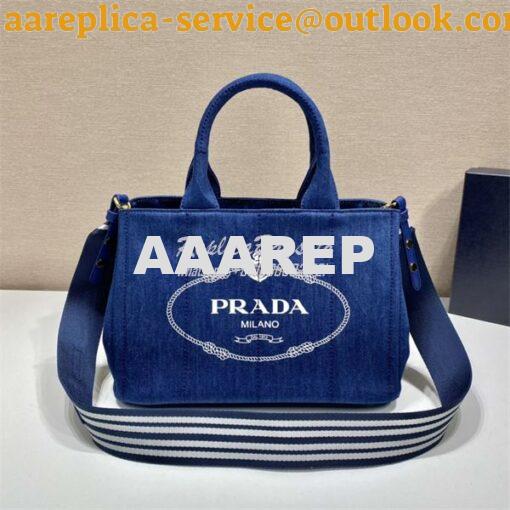 Replica Prada Canapa 2way Hand tote bag 1BG439 Blue 2