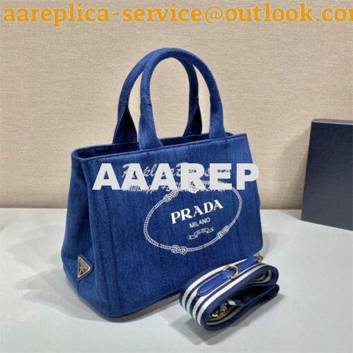 Replica Prada Canapa 2way Hand tote bag 1BG439 Blue 3