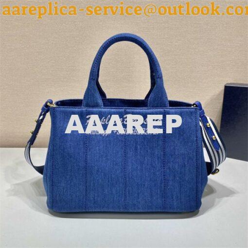 Replica Prada Canapa 2way Hand tote bag 1BG439 Blue 4