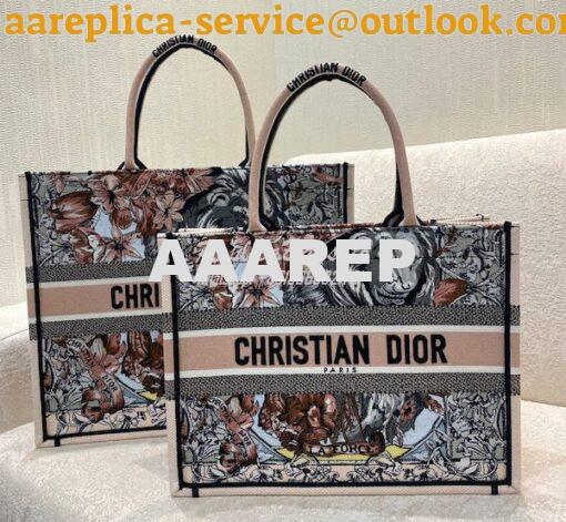 Replica Dior Book Tote bag in Multicolor La Force Embroidery