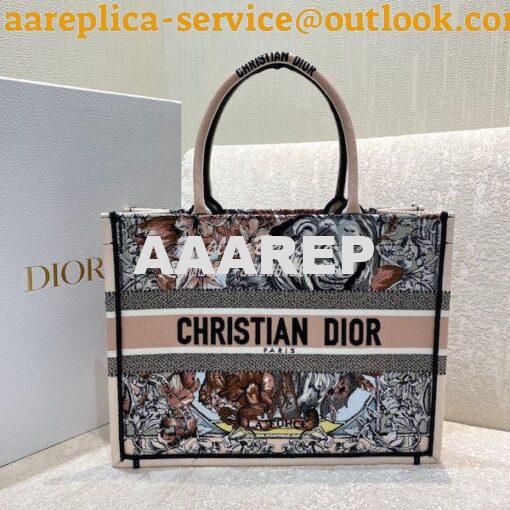 Replica Dior Book Tote bag in Multicolor La Force Embroidery 8