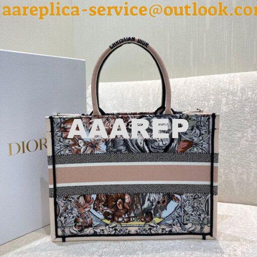 Replica Dior Book Tote bag in Multicolor La Force Embroidery 12