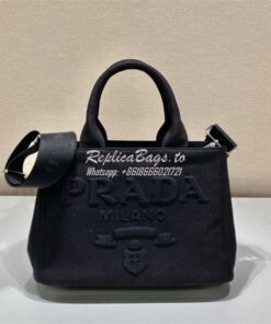 Replica Prada Canapa 2way Hand tote bag 1BG439 all black