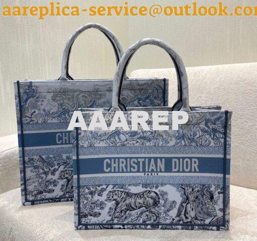 Replica Dior Book Tote bag in Blue Gradient Toile de Jouy Embroidery