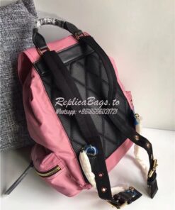 Replica Burberry The Rucksack backpack in pink Technical Nylon and Lea 2