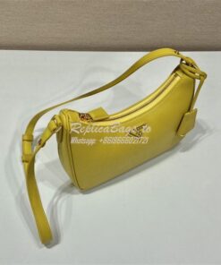 Replica Prada Re-Edition Yellow Saffiano leather mini-bag with adjusta 2