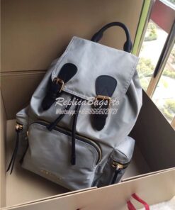 Replica Burberry The Rucksack backpack in light grey Technical Nylon a 2