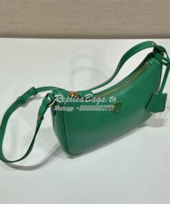 Replica Prada Re-Edition Green Saffiano leather mini-bag with adjustab 2