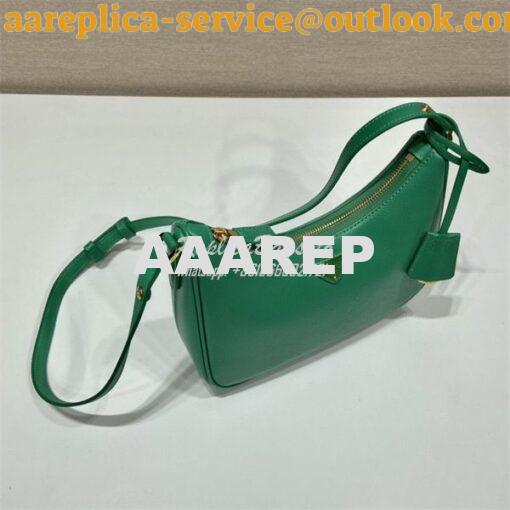 Replica Prada Re-Edition Green Saffiano leather mini-bag with adjustab 2