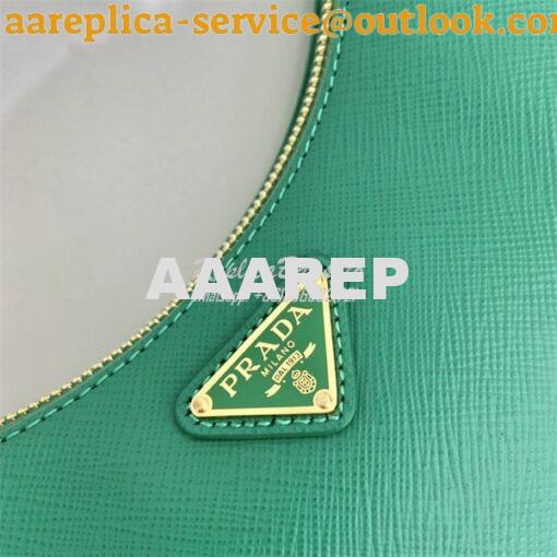 Replica Prada Re-Edition Green Saffiano leather mini-bag with adjustab 6